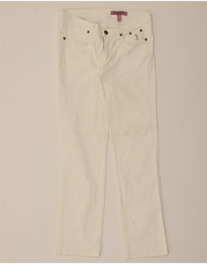 JECKERSON Womens Straight Jeans W29 L31 White Cotton Vintage Jeckerson and Second-Hand Jeckerson from Messina Hembry 