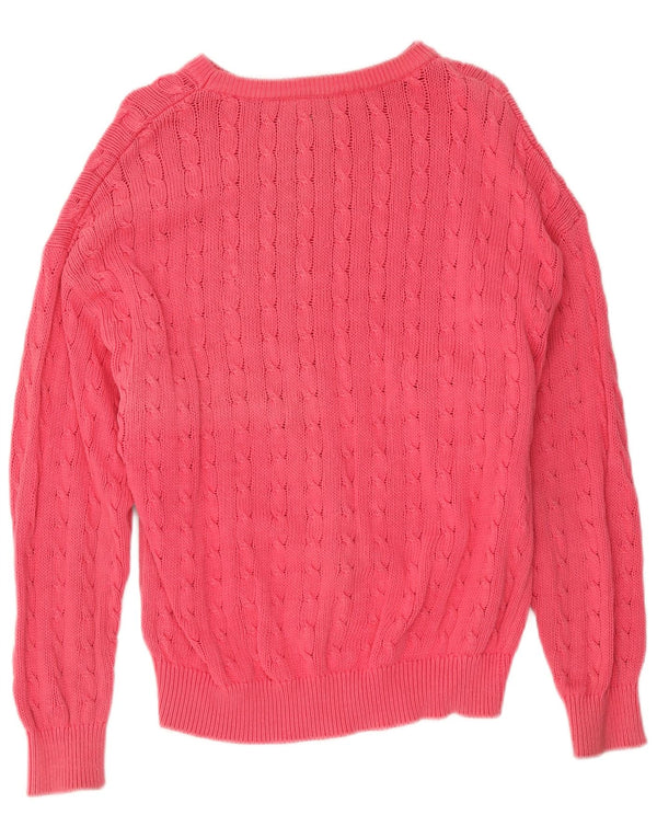 Benetton Pull col bateau pour femme UK 14 Large Rose Coton