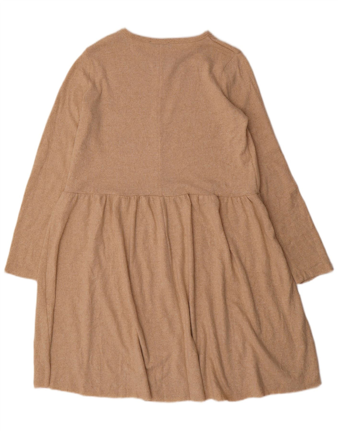 Zara Robe pull à manches longues pour femme UK 44 Polyester beige moyen