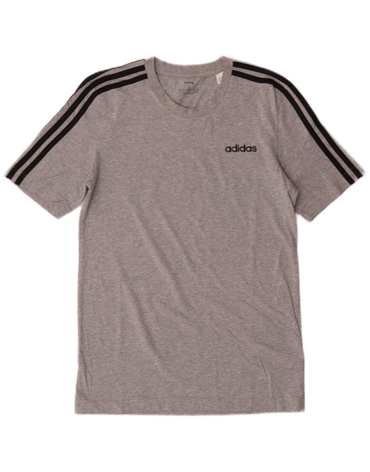 Adidas T-shirt graphique pour hommes, petit, gris, coton
