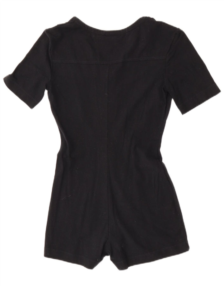 Sisley Combishort à Manches Courtes Femme UK 12 Coton Noir Moyen