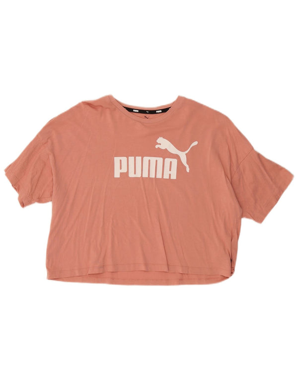 Puma T-shirt court graphique pour femme UK 16 Large Rose Coton