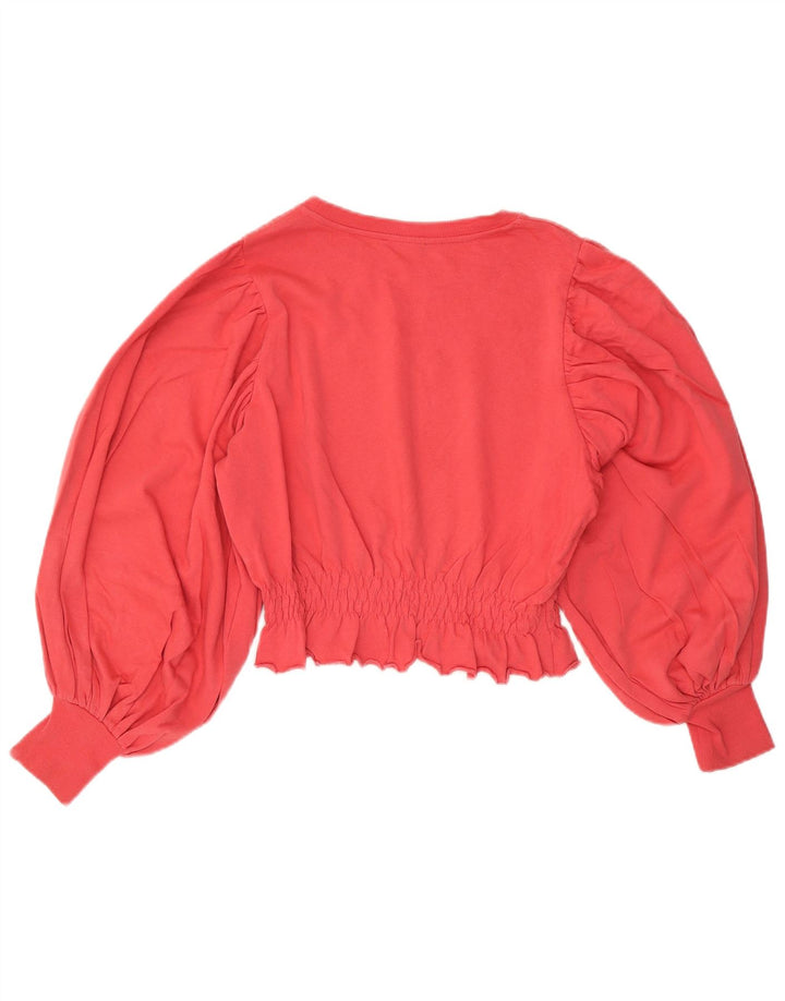 ZARA Femme Crop Sweatshirt Jumper UK 14 Rouge Moyen
