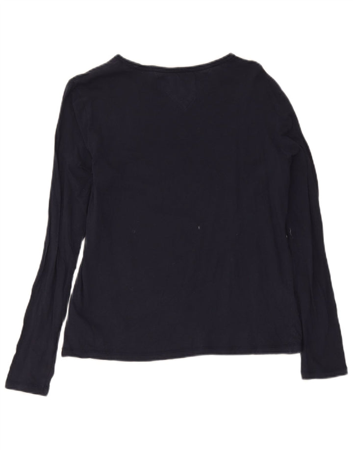 Tommy Hilfiger Haut à manches longues pour femme UK 14 Bleu marine moyen Coton