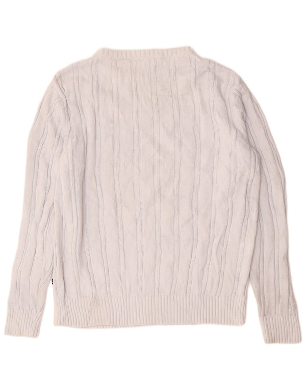 Nautica Pull col bateau pour homme en coton blanc moyen