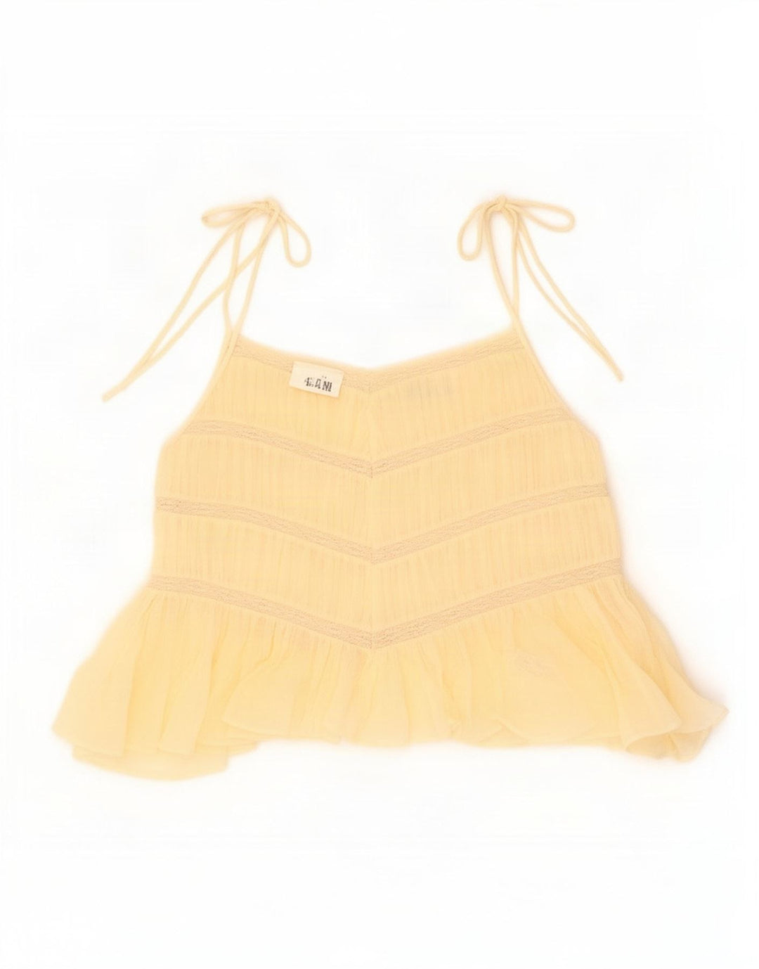 Zara Femme Cami Top UK 12 Coton Beige Moyen
