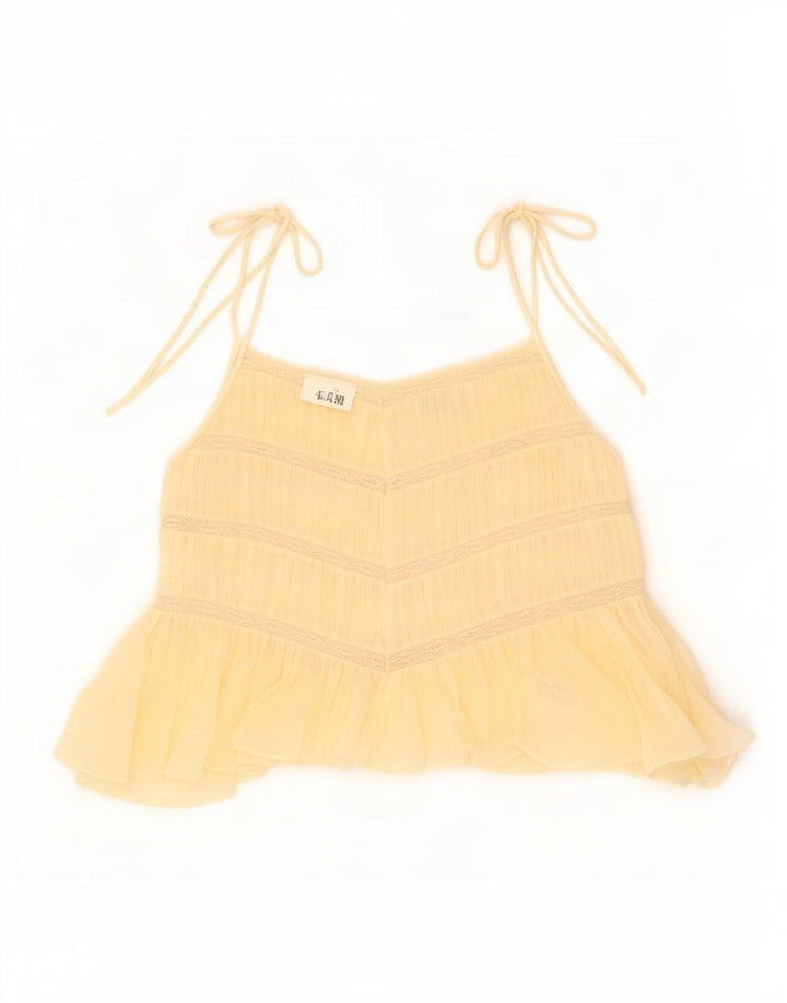 Zara Femme Cami Top UK 12 Coton Beige Moyen