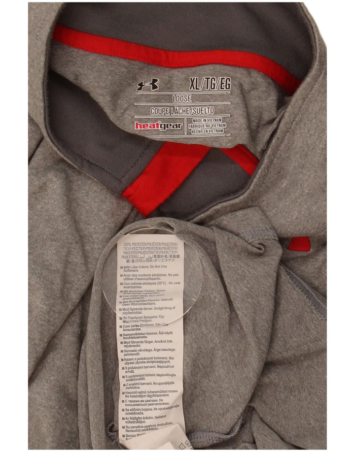 Under Armour Haut de Survêtement Heat Gear Zip Neck Pull Homme Gris XL