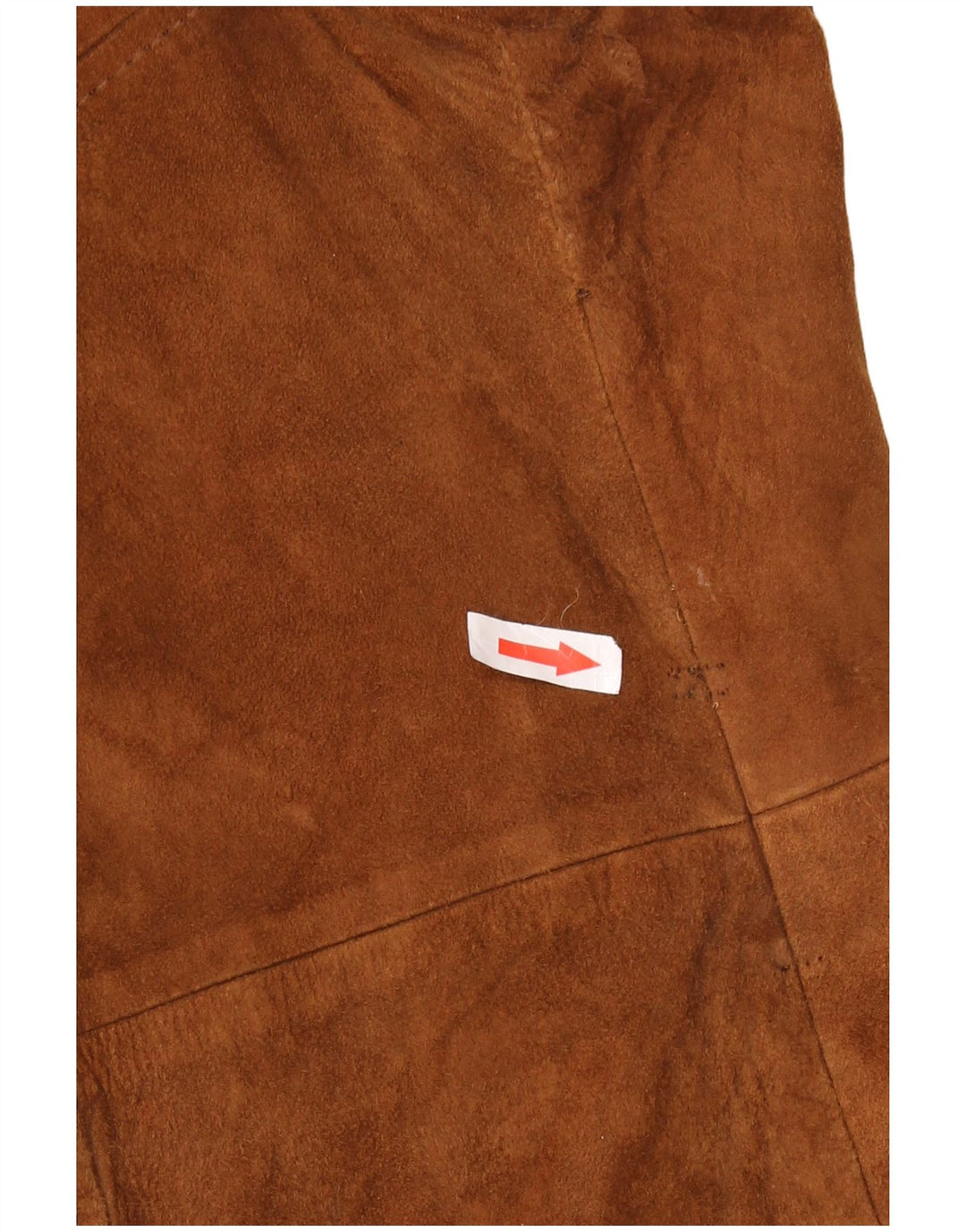 vintage Femme Daim Sans Manches Pardessus IT 46 Grand Cuir Marron