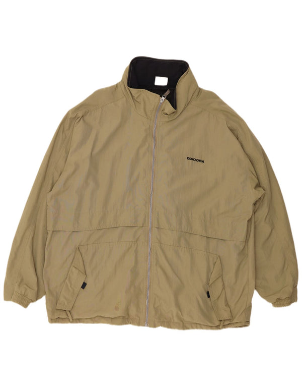 Diadora Veste de pluie à capuche coupe ample pour homme UK 40 Large Beige Polyamide
