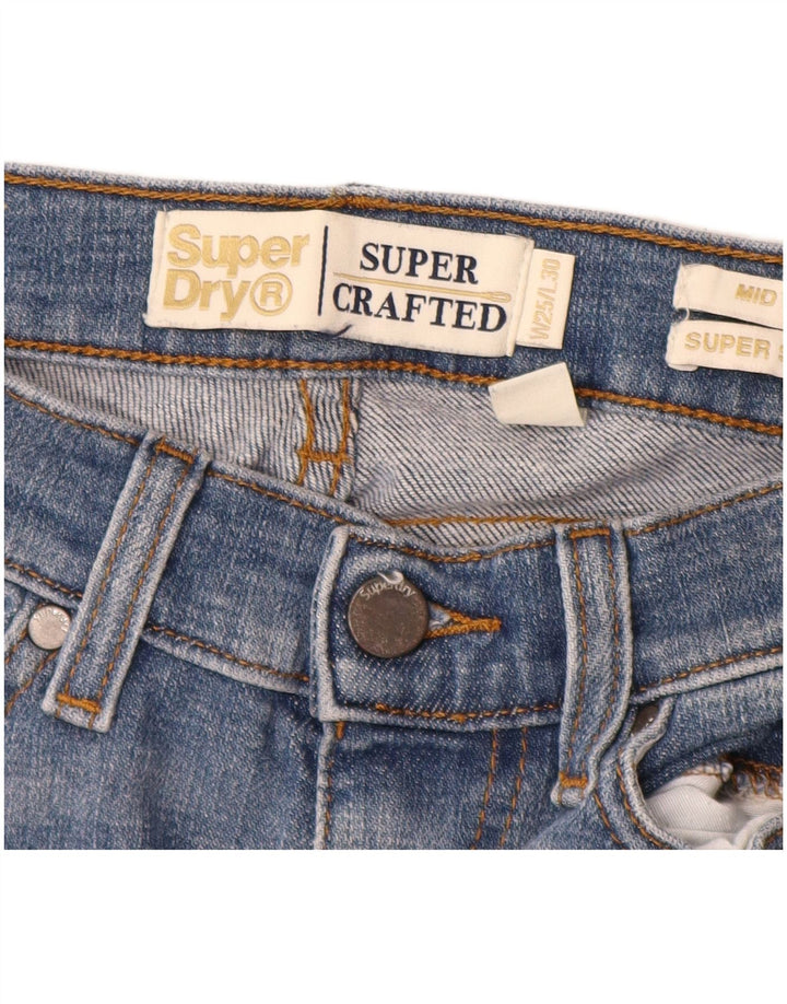 SUPERDRY Jean super skinny taille mi-haute W25 L28 bleu coton