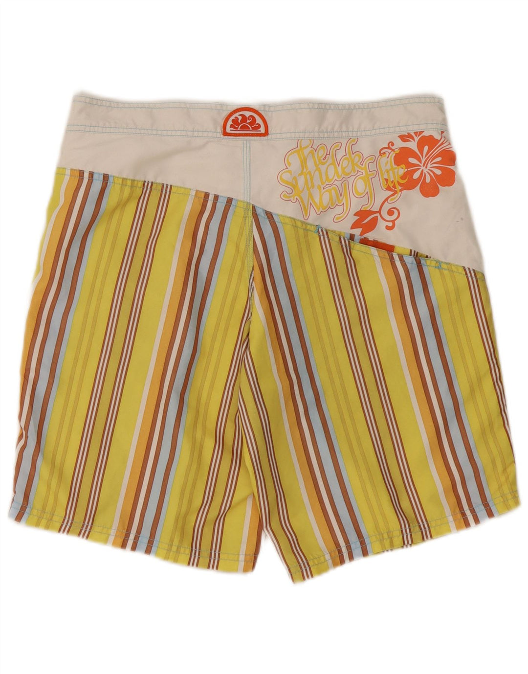 Sundek Short de Bain Graphique Homme Rayé Jaune Moyen