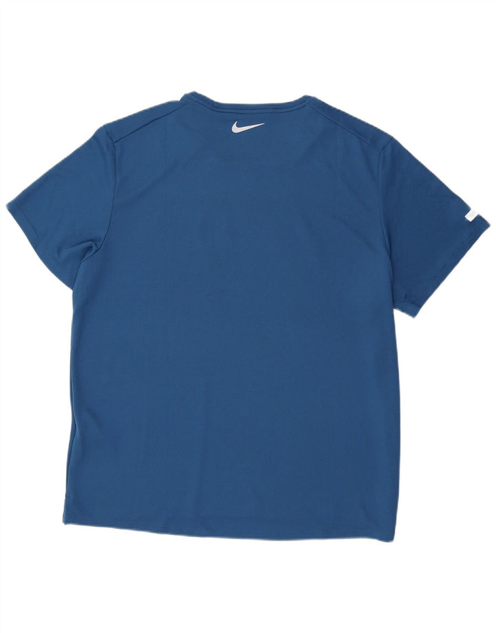 Nike Hommes Dri Fit Graphic T-Shirt Top XL Bleu Polyester