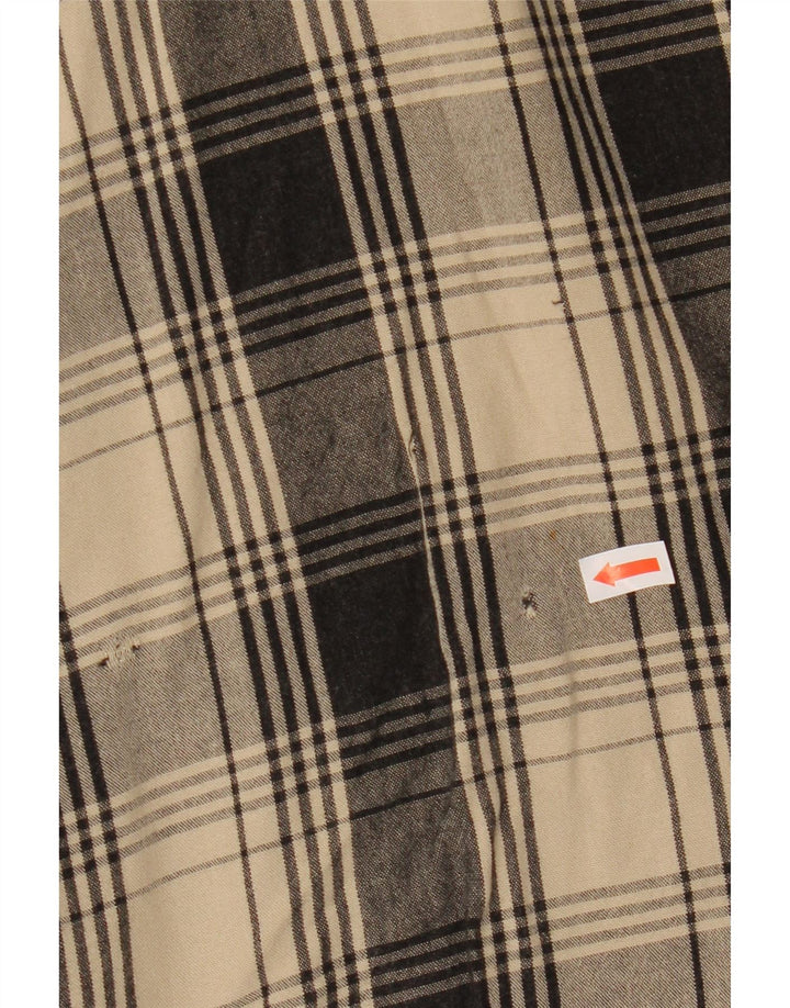 Chemise à carreaux vintage pour hommes XL Beige Check