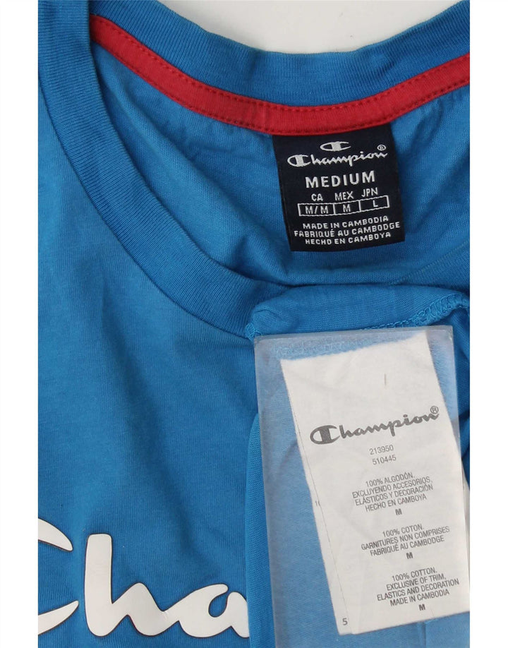Champion T-Shirt Graphique Homme Bleu Moyen Coton