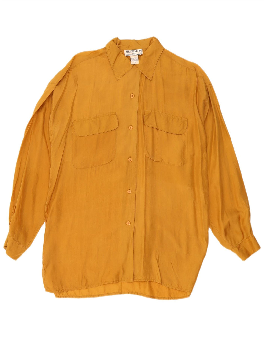 H.L.Spencer Chemise longue surdimensionnée pour femme UK 10 Petite soie jaune