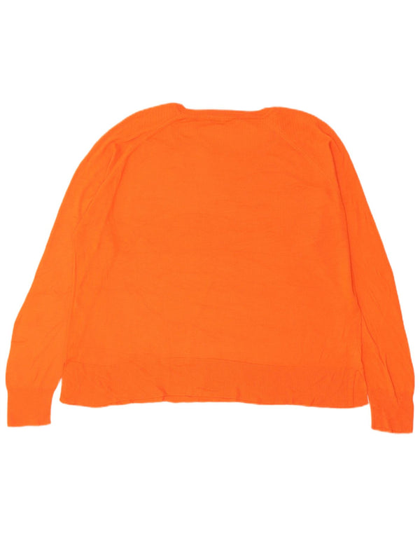 Zara Pull col bateau pour femme UK 16 Large Orange Viscose