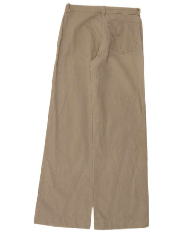 Armani Pantalon décontracté à jambe large pour femme UK 8 Small W26 L31 Coton beige