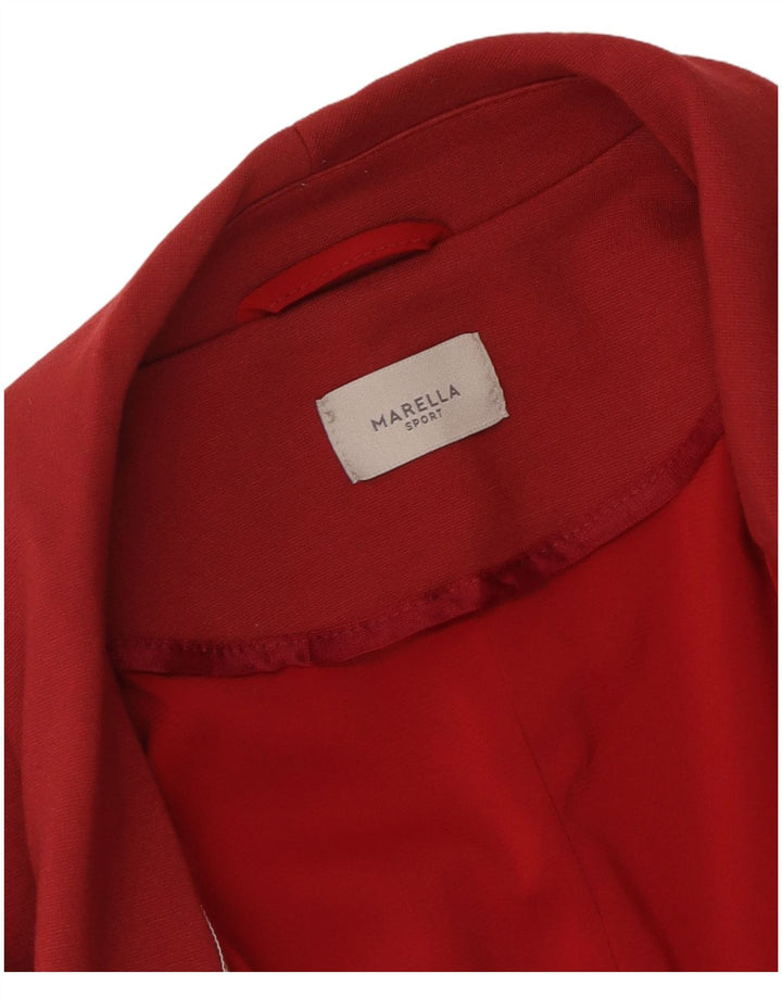 Marella Veste Blazer 1 Bouton pour Femme UK 10 Petit Bordeaux