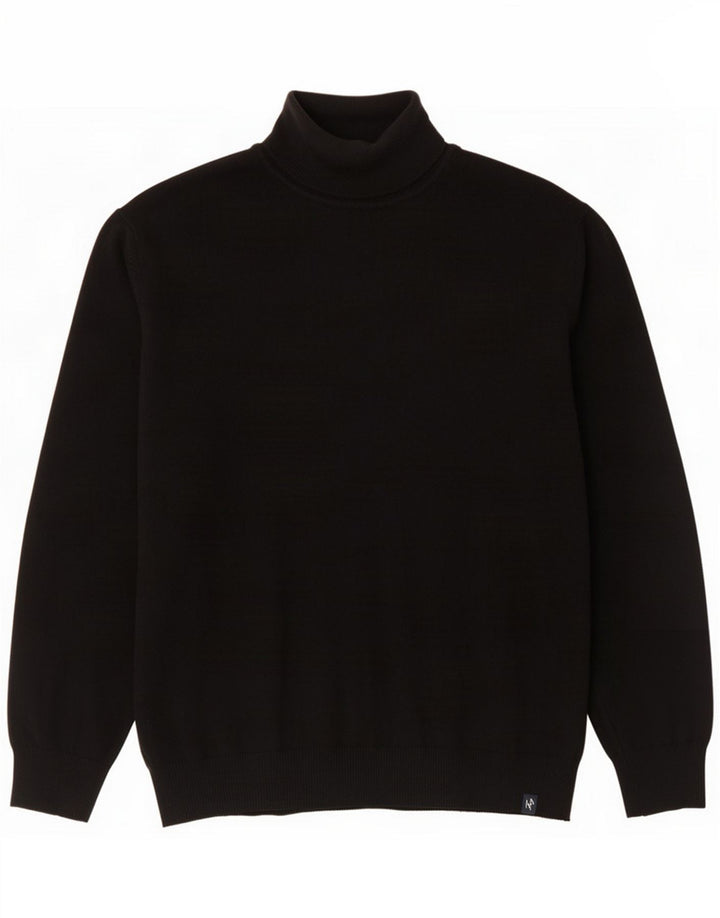 Fay Pull col roulé pour homme en laine noire Large