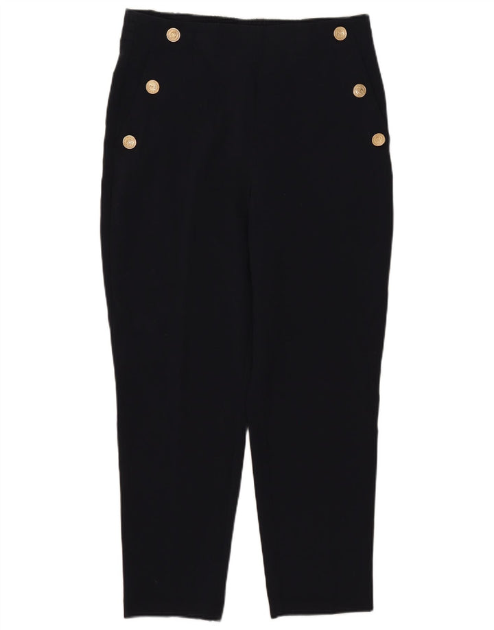 Zara Pantalon Chino Fuselé Femme Moyen W28 L26 Bleu Marine Polyester