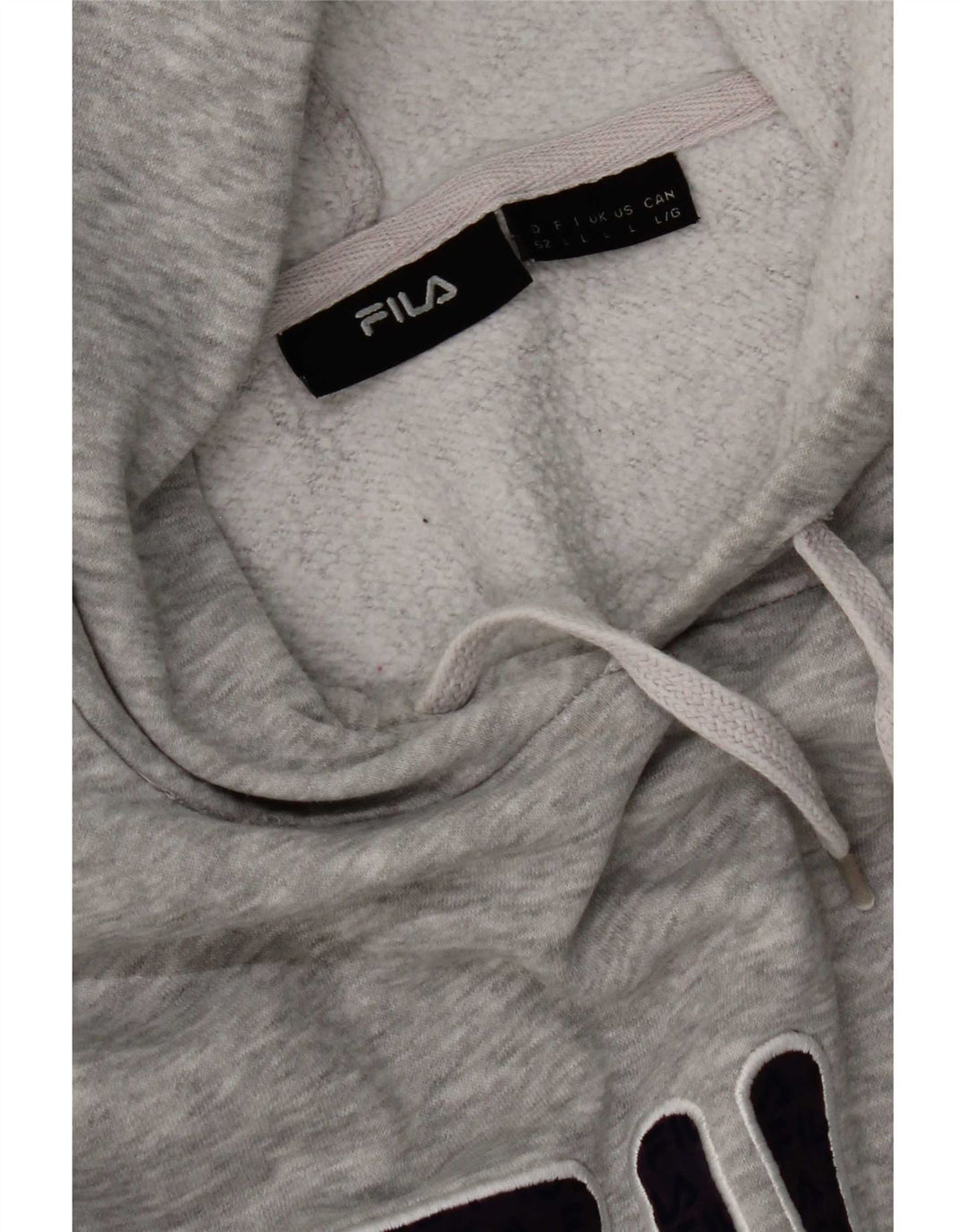 Fila Pull à capuche graphique pour homme, grand, gris moucheté