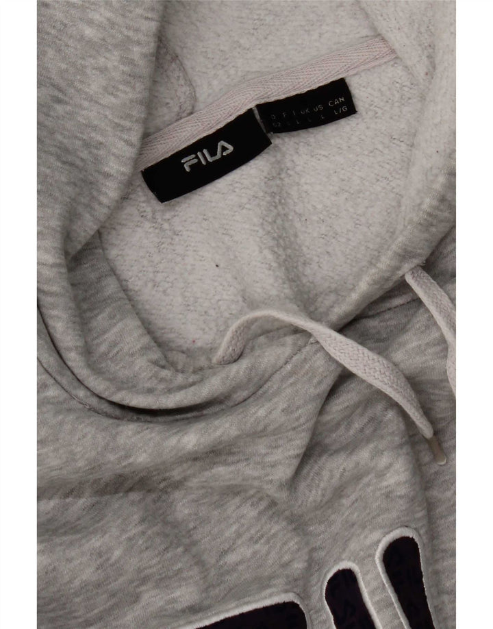 Fila Pull à capuche graphique pour homme, grand, gris moucheté
