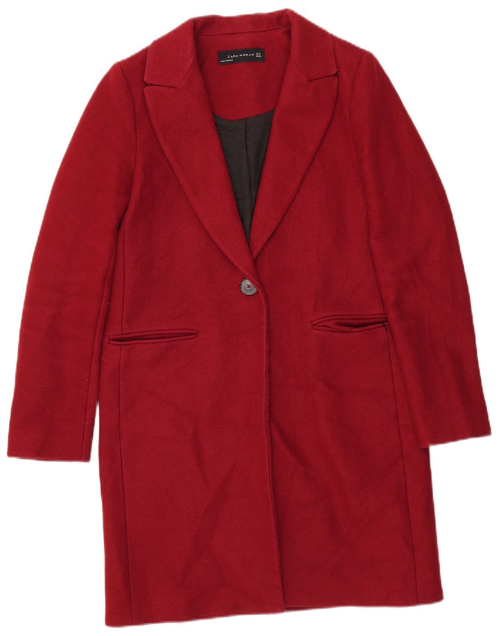 Zara Manteau Femme UK 12 Rouge Moyen