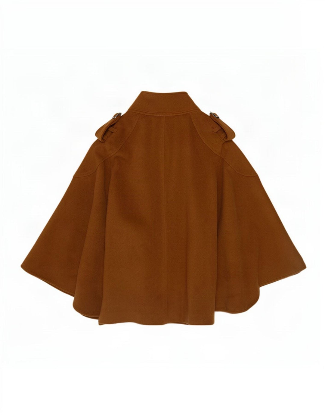 Sisley Manteau Cape Militaire Femme IT 46 Large Laine Marron