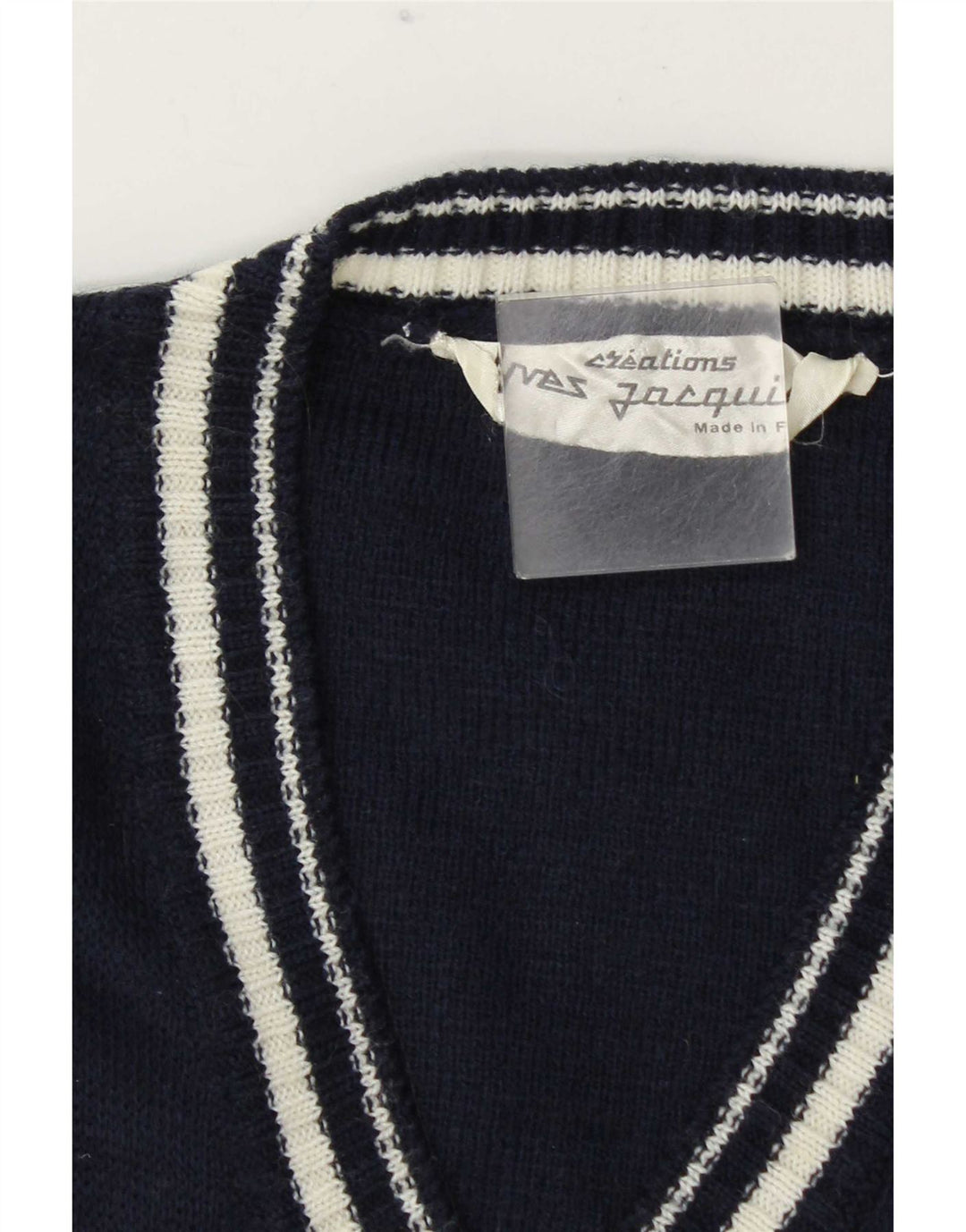 vintage Mens Vest Débardeur Moyen Bleu Marine