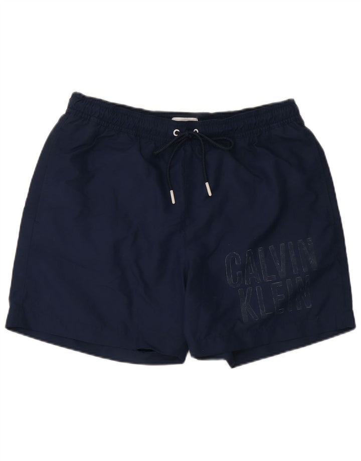 Calvin Klein Short de Bain Graphique Homme Bleu Marine Moyen Polyester