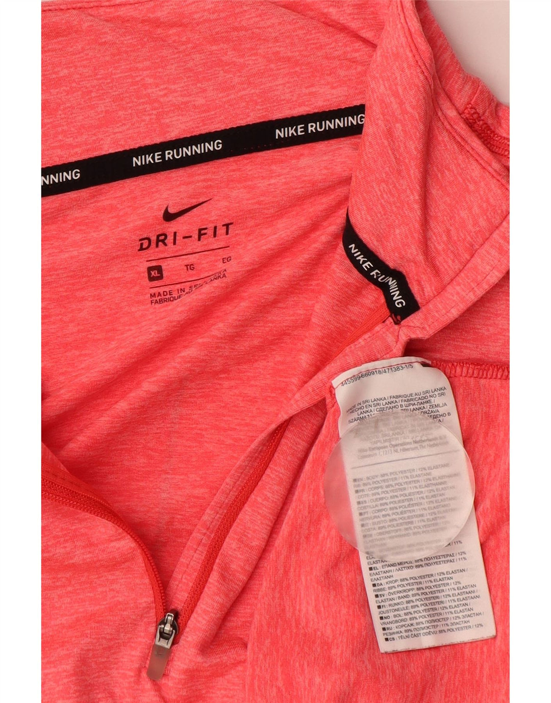 Nike Haut Dri Fit à manches longues pour femme UK 18 XL Polyester moucheté rose