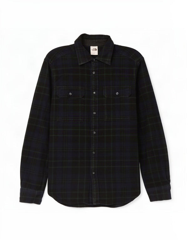 The North Face Chemise en flanelle pour homme en coton à carreaux bleu marine moyen