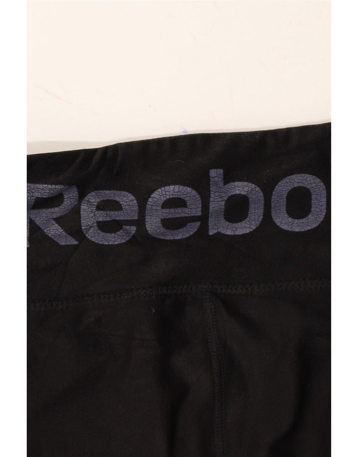 REEBOK Womens Graphic Tracksuit Trousers UK 12 Medium  Black Vintage Reebok and Second-Hand Reebok from Messina Hembry 