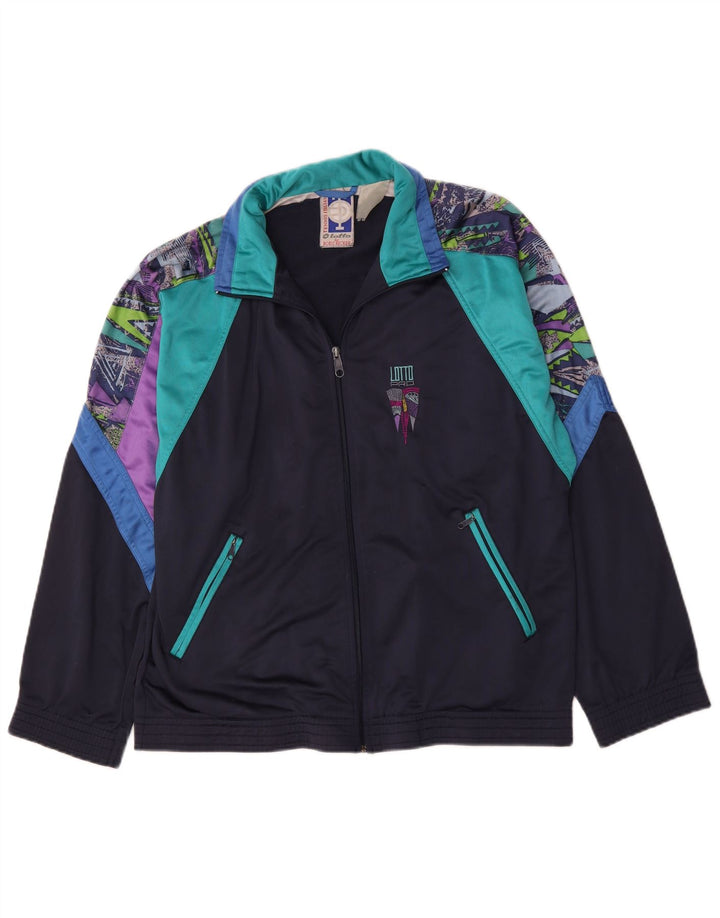 Lotto Veste de survêtement pour homme Taille L Bleu marine Colourblock