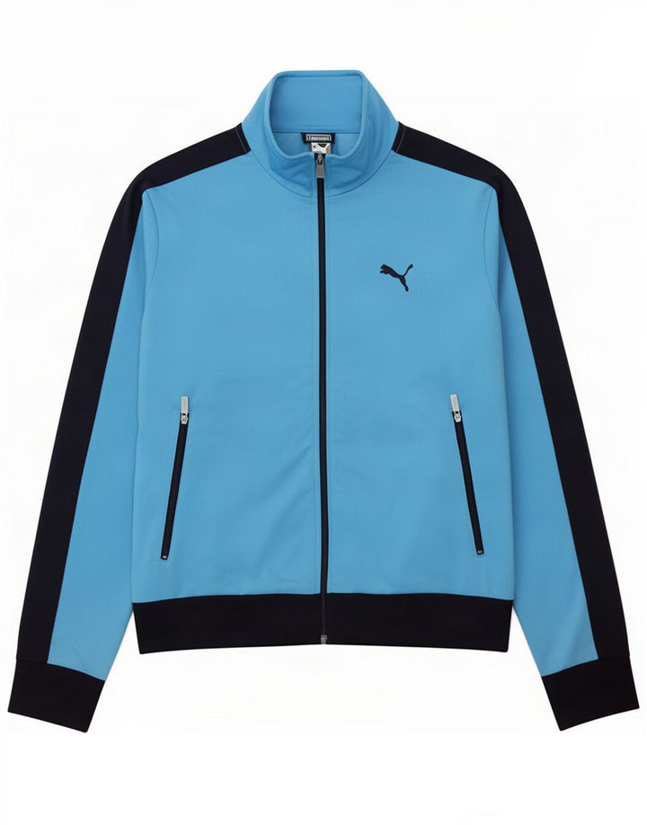 Puma Veste de survêtement pour homme Small Bleu Colorblock Polyester