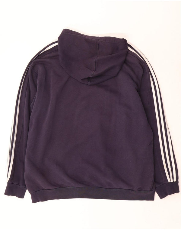 Adidas Pull à capuche pour homme 2XL en coton bleu marine