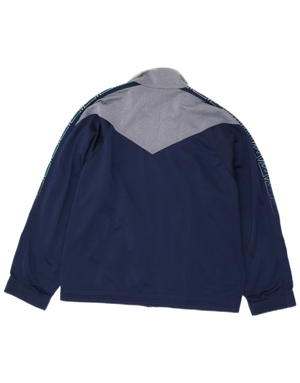 Diadora Mens Graphic Tracksuit Top Jacket UK 36 Small Navy Blue Colourblock