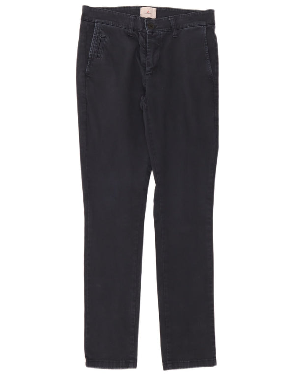 PEUTEREY Pantalon Chino Slim Homme IT 44 XS W30 L32 Bleu Marine Coton