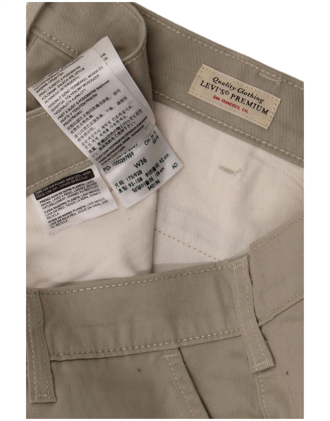 LEVI'S Pantalon Chino Fuselé Homme W36 L28 Coton Beige