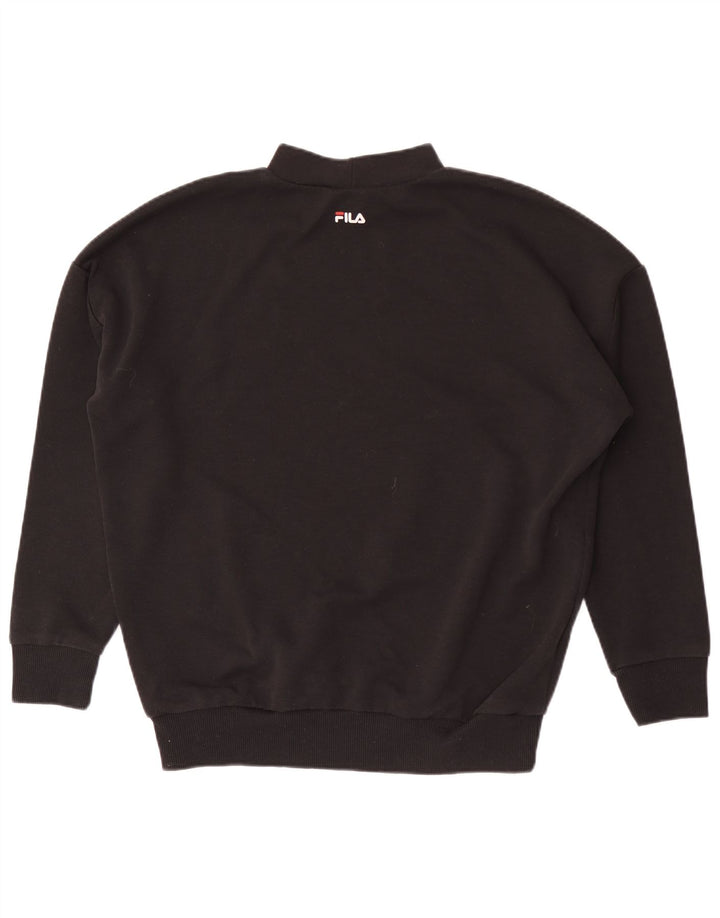 Fila Sweat-shirt coupe ample pour homme, petit, noir, polyester