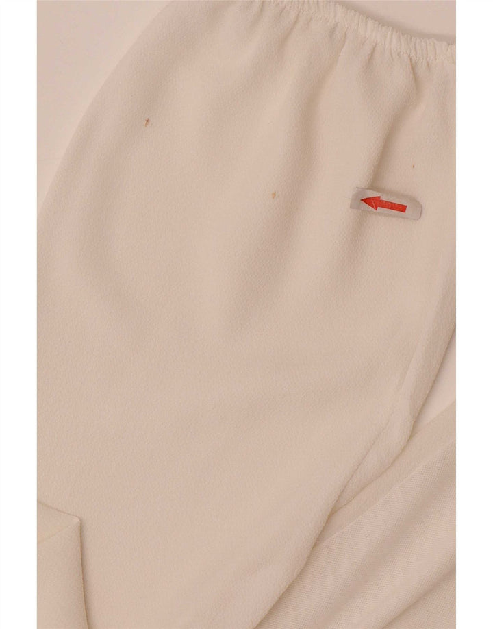 Zara Chemisier court à manches longues pour femme UK 16 Large Blanc