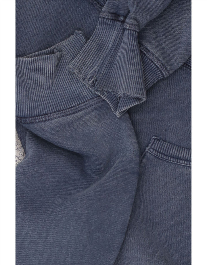 CONVERSE Pull à capuche graphique pour hommes, petit coton bleu
