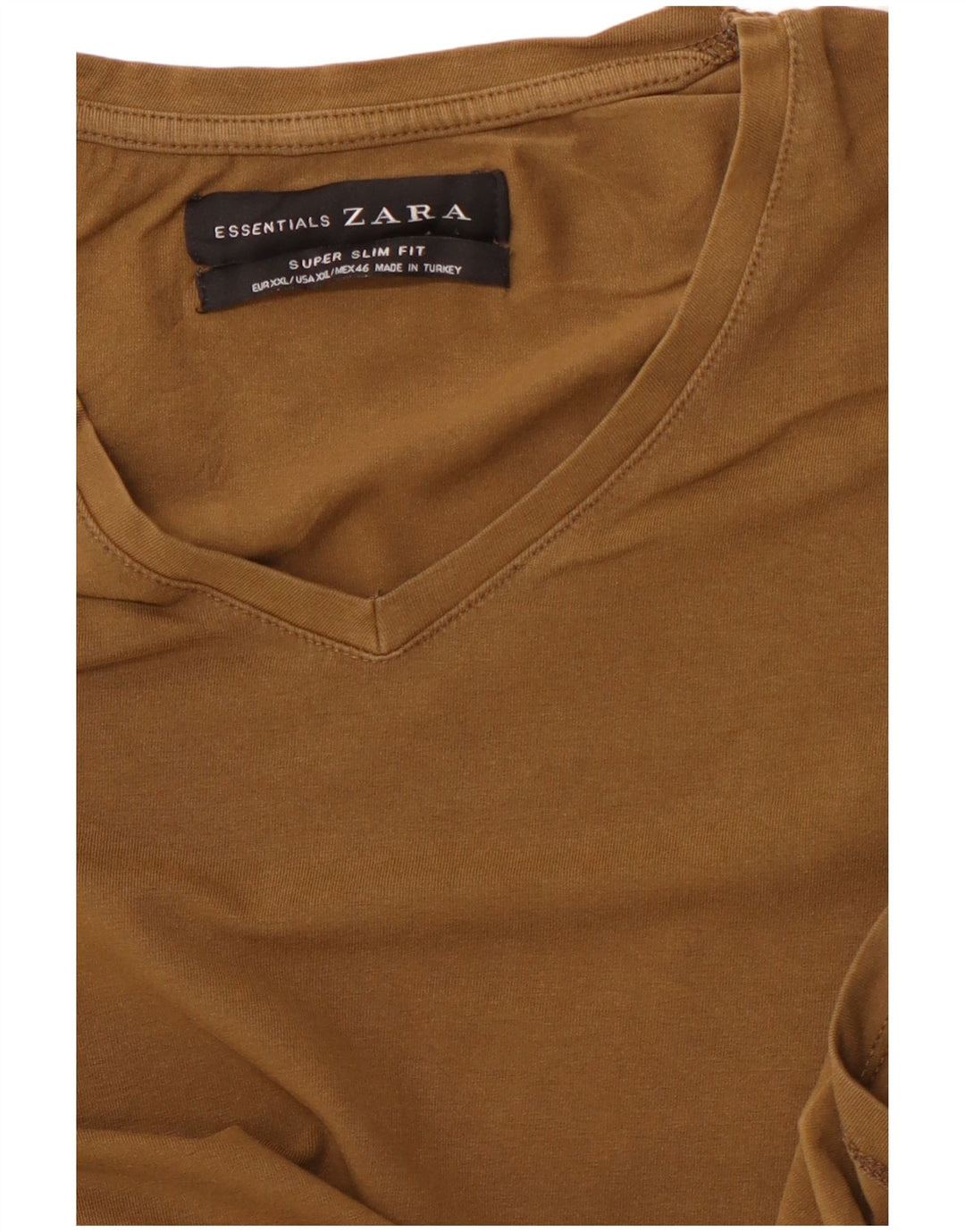 Zara Hommes Super Slim Fit T-Shirt Haut 2XL Kaki