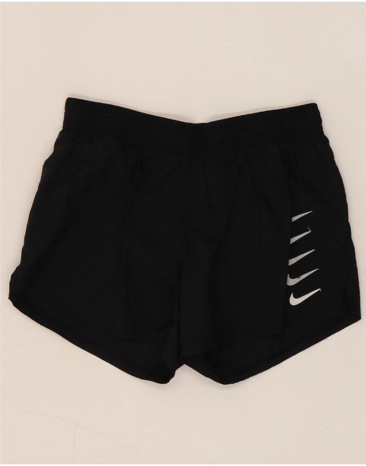 NIKE Short de sport graphique pour femme UK 8 Small Noir Polyester