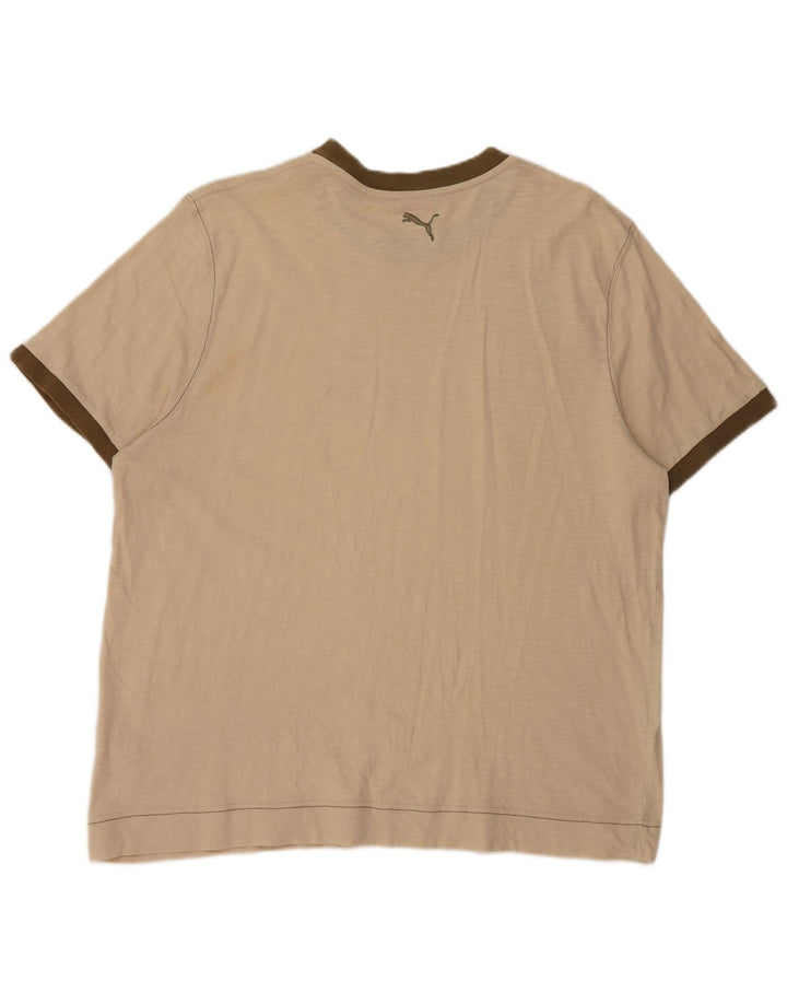 Puma T-shirt graphique pour homme 2XL en coton beige