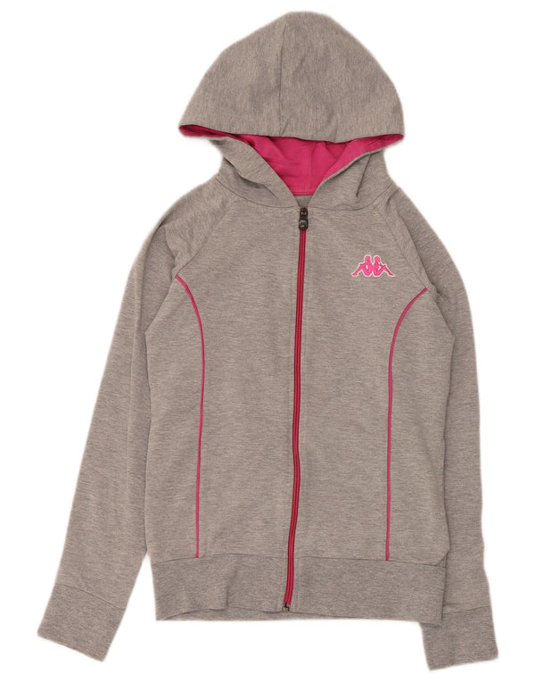 Kappa Pull à capuche zippé garçon 11-12 ans Gris Coton