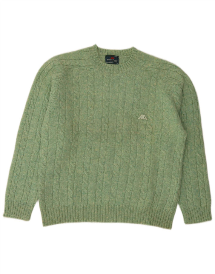 Kappa Pull à col rond pour homme en laine verte Small