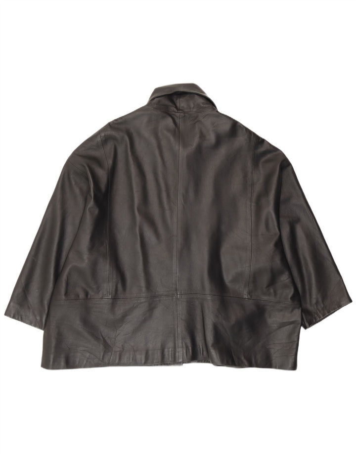 Veste en cuir femme vintage UK 18 XL Cuir Noir