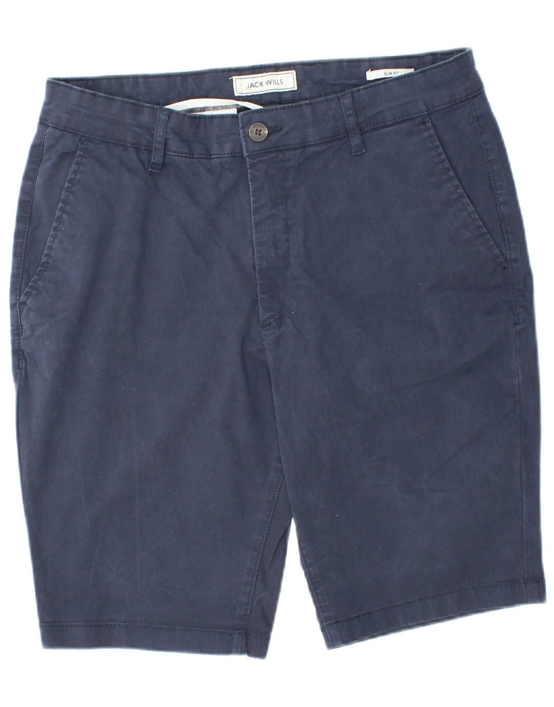 JACK WILLS Short Chino Homme Coupe Slim W32 Bleu Marine Moyen Coton